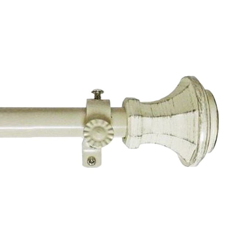 Achim Decorative Rods: Buono II Carson Antique Cream Curtain Rod with Round PVC